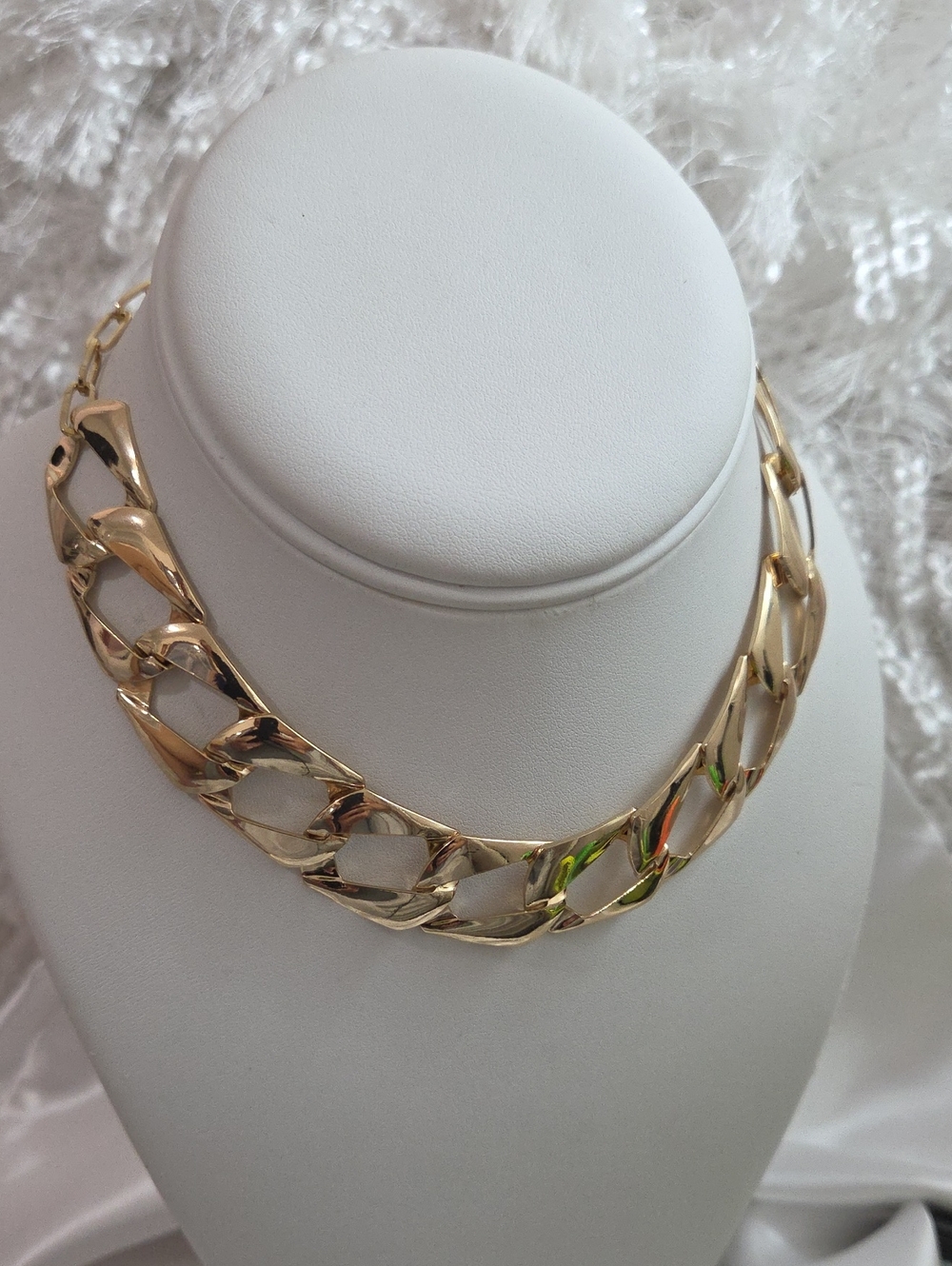 Gold Link Statement Necklace - Women Jewelry
